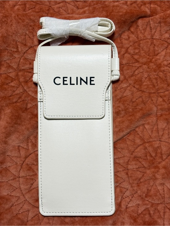 Celine Handbags - Celine Phone Pouch Crossbody Off White Leather Mini Bag Case New